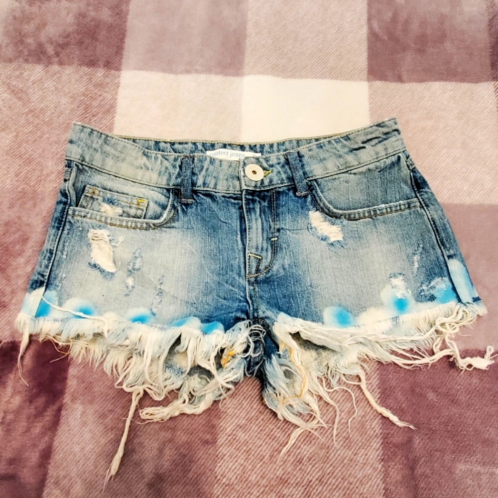High rise blue shorts Perfect Jeans
